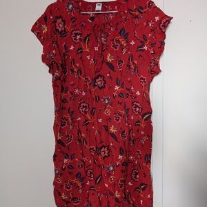 Old Navy Red Floral Dress